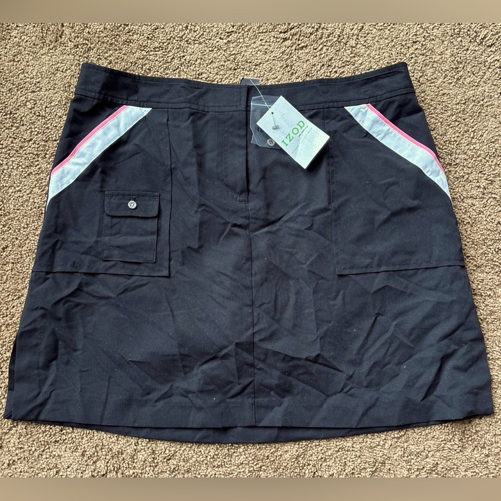 Izod Skirt Womens 10 Black Mini Short Tennis Golf Workout Athletic Training A1